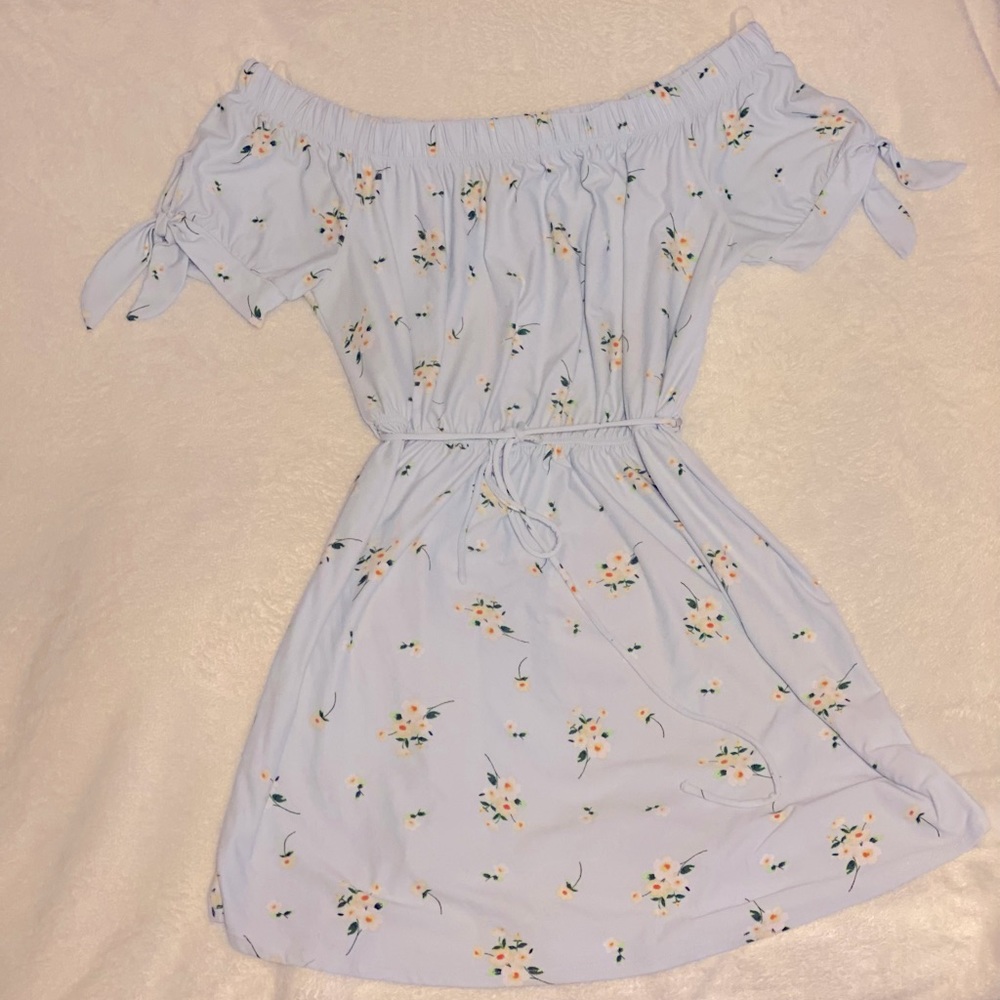 Short Blue Floral Dress